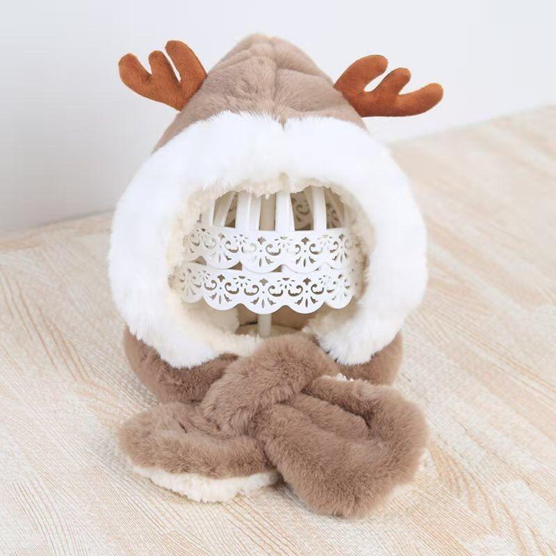 Mũ kèm khăn siêu ấm thiết kế kiểu sừng hươu đáng yêu cute cho bé