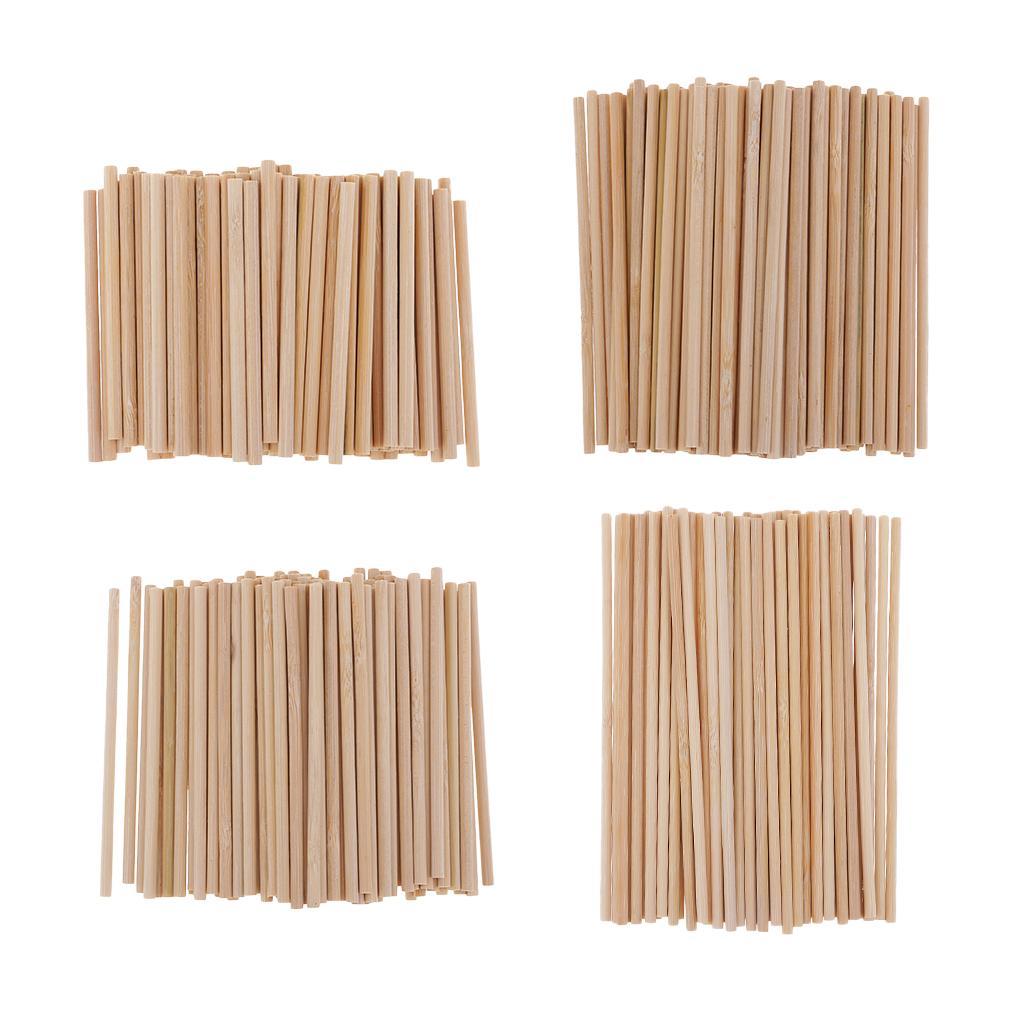 100pcs Wooden Dowel Rods 6 inch - 4mm Hardwood Dowels - Craft Dowels for Woodworking Project