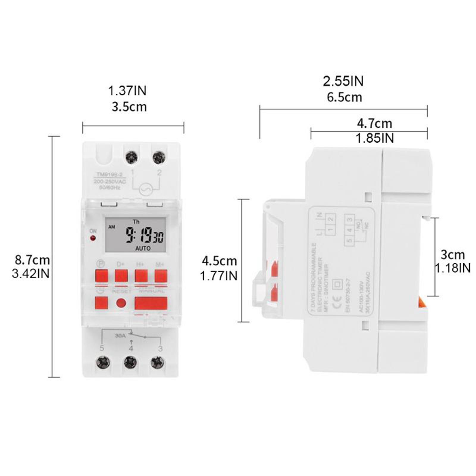 Timer din Rail 16 On Off Timer Settings for Fans Appliances