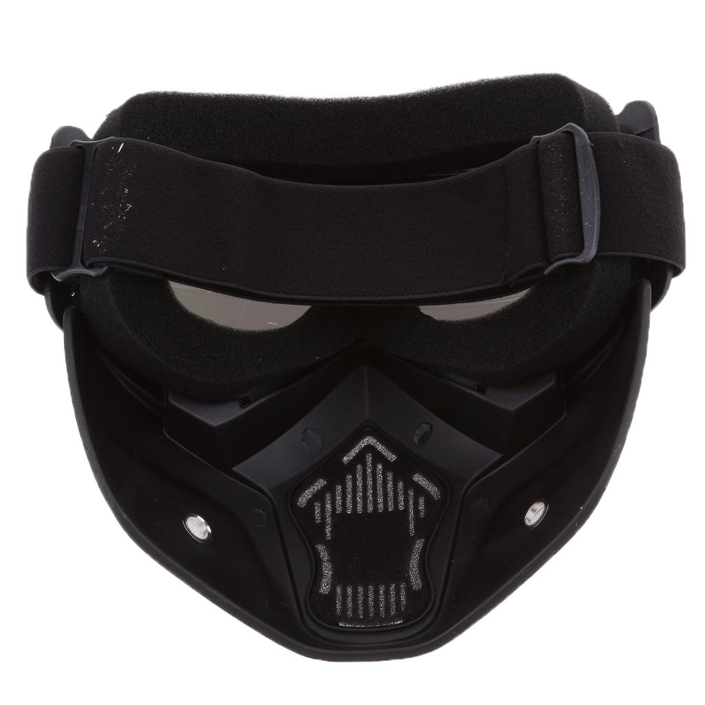 2x Motorcycle Riding Helmet Windproof Face Mask Detachable Goggles Colorful