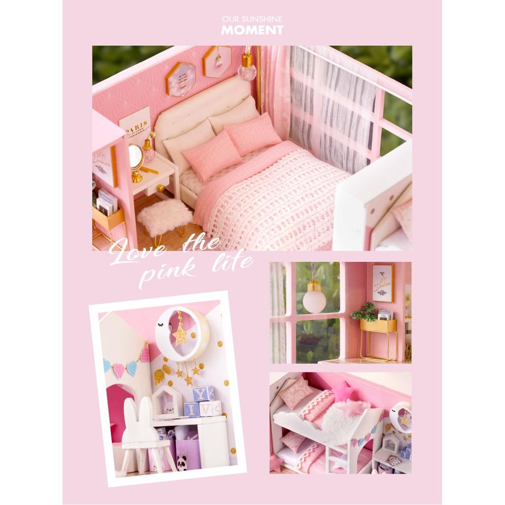 Mô hình nhà búp bê DIY Doll House Miniature_ DREAM ANGEL _CHE BỤI + KEO