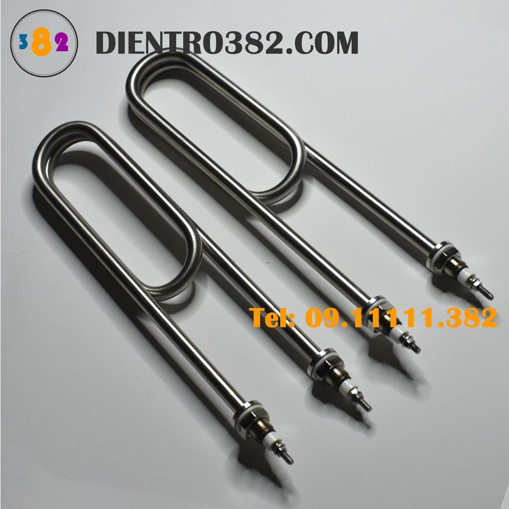 Điện trở U kép cho tủ cơm, thanh nhiệt cho tủ cơm inox 304 ren 16mm - Điện trở 382
