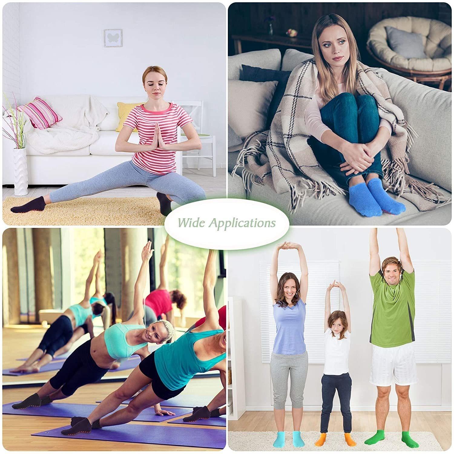 Vớ tấm bạt lò xo không trượt vớ yoga với tay cầm vớ chống trượt đều Color: baolan Size: 29-34 Size