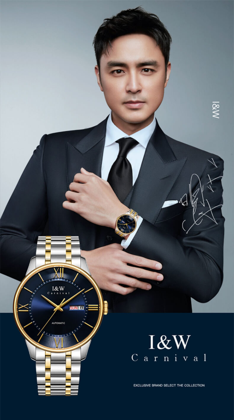 Đồng hồ nam chính hãng IW CARNIVAL IW515G-2 Kính sapphire ,chống xước ,Chống nước 30m ,Bảo hành 24 tháng,Máy cơ ,dây kim loại 316L không gỉ, thiết kế đơn giản dễ đeo