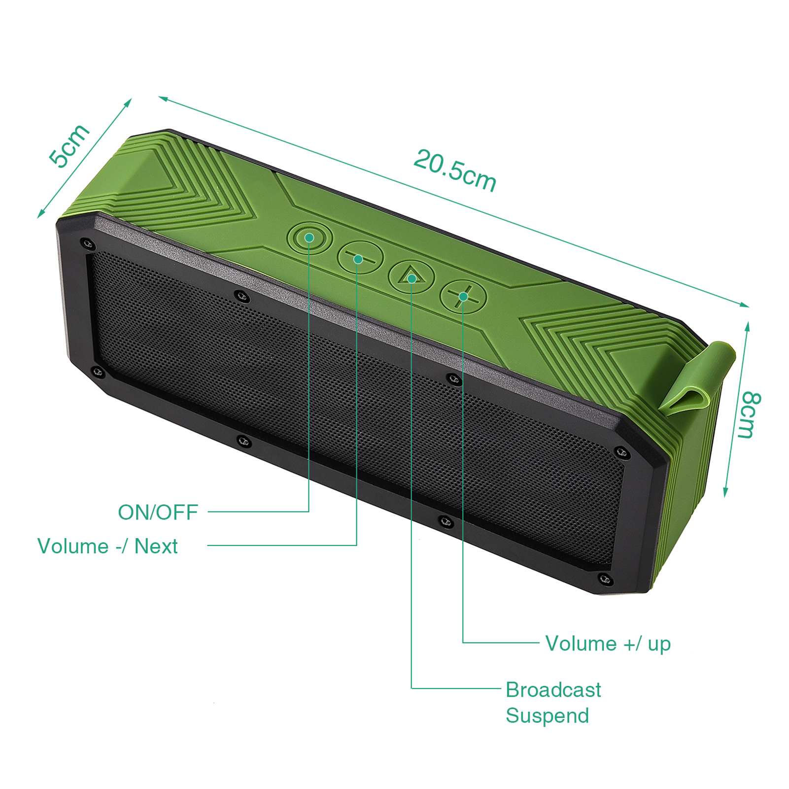 Loa BT Ngoài Trời Không Dây Thẻ TF AUX Với Máy Nghe Nhạc Mini MP3 IP65 Có Thể Sạc Lại Không Thấm Nước