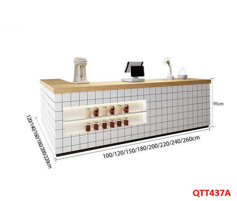 Quầy tiếp tân, Quầy thu ngân, bàn thu ngân QTT437 - NỘI THẤT LẮP RÁP VIENDONGADV