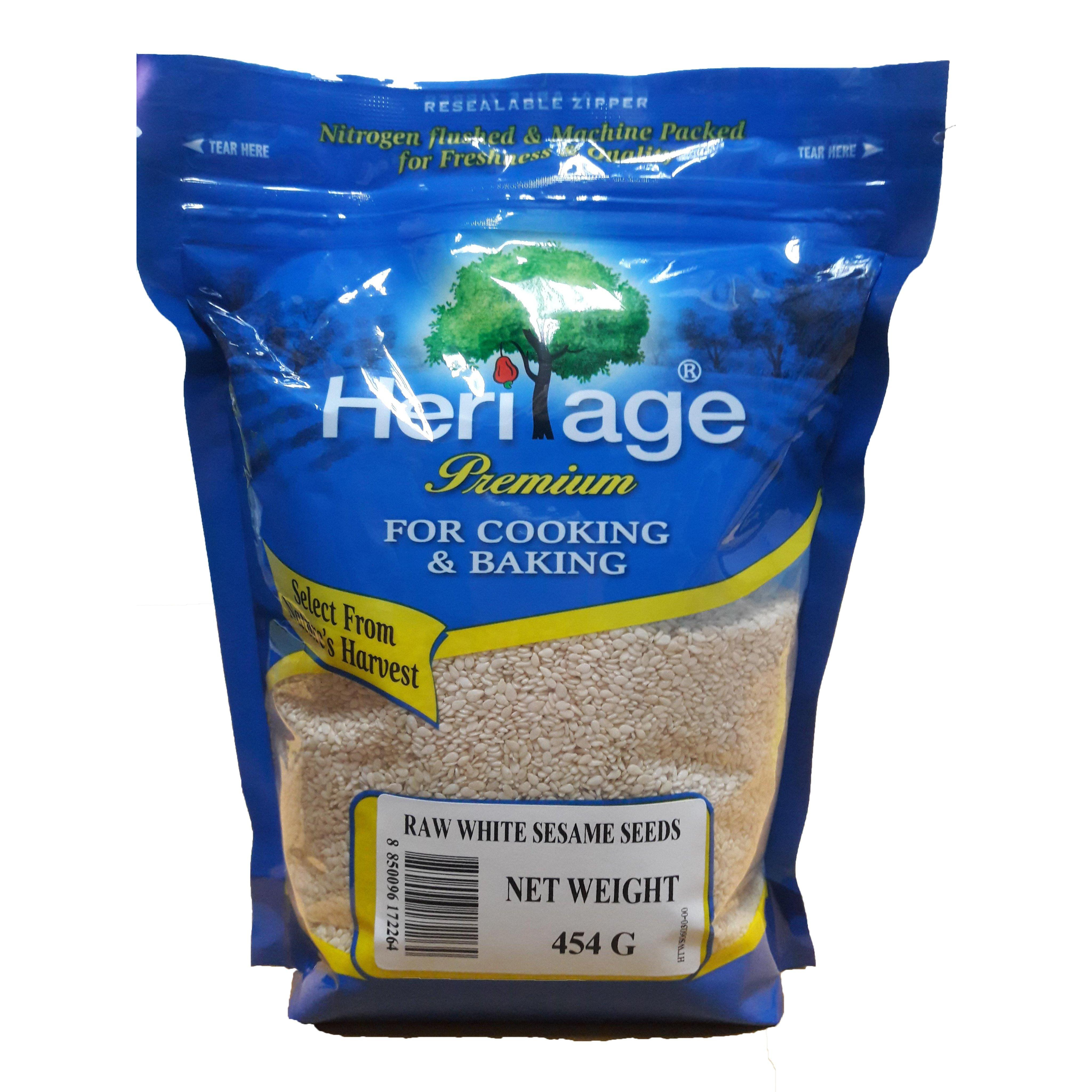HẠT MÈ TRẮNG KHÔNG VỎ HERITAGE NHẬP KHẨU THÁI LAN - WHITE SEASAME SEEDS 454G