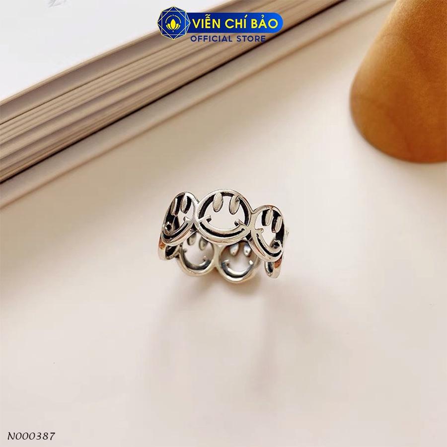 Nhẫn bạc nữ mặt cười chất liệu bạc S925 trẻ trung cá tính Viễn Chí Bảo N000387