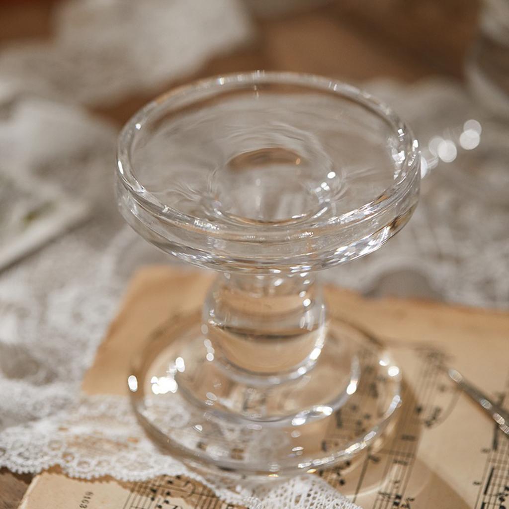 Transparent Glass Candle Holder Candle Stand Candlestick;