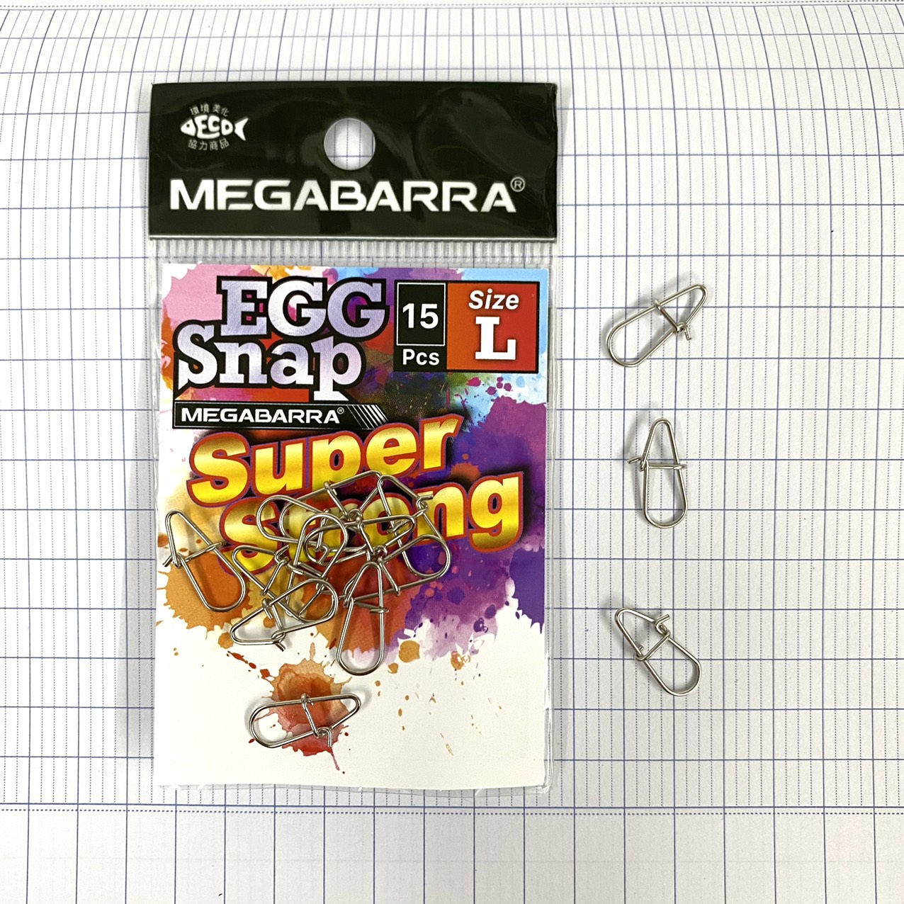 Khóa Câu Lure Megabarra Egg Snap Super Strong Size S M L Vỉ 15 Cái Dùng Móc Mồi Câu Lure Cá Lóc Chẽm Mú