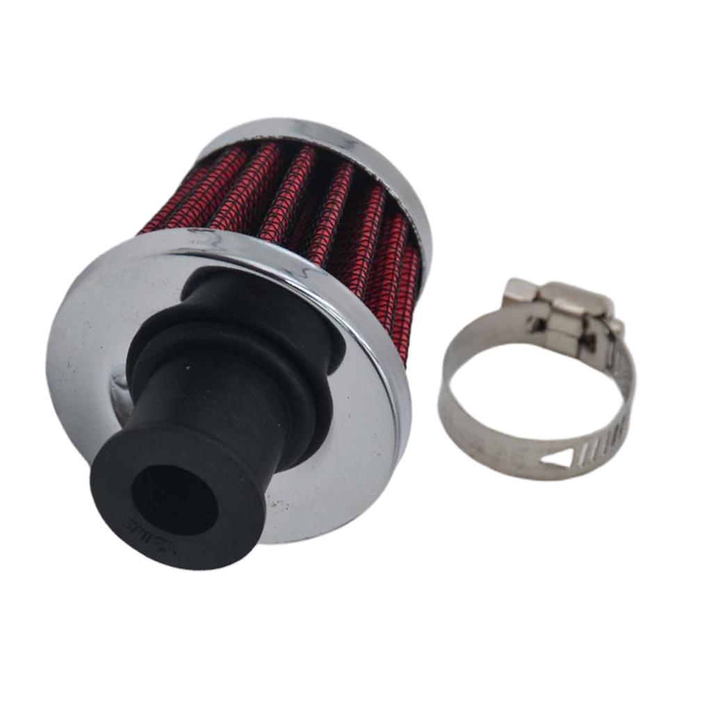 Red 12mm Cold Air Intake Filter Turbo Vent Crankcase Car Breather Valve Cover