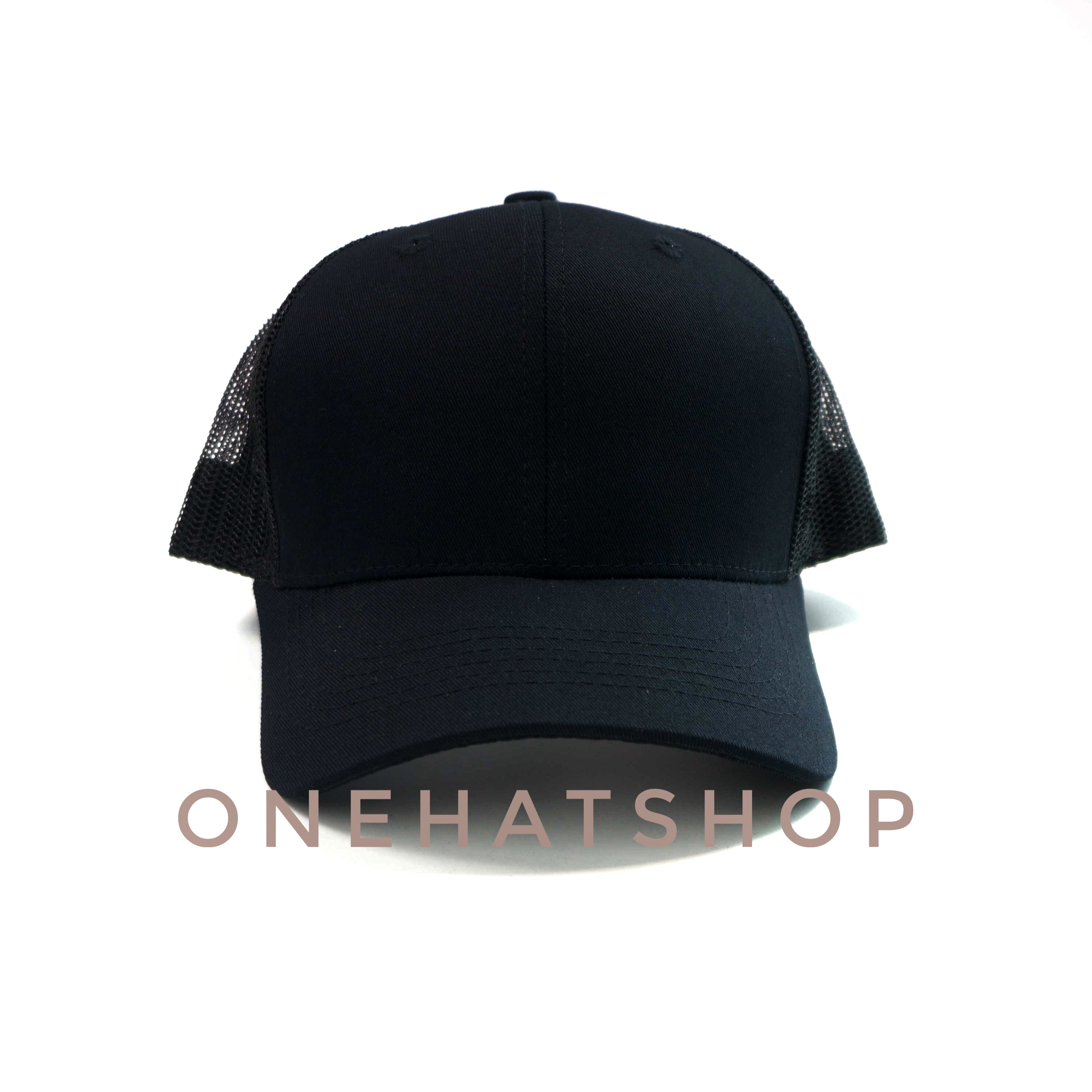 Nón kết trơn đen lưới fom Baseball cap brand One Hat