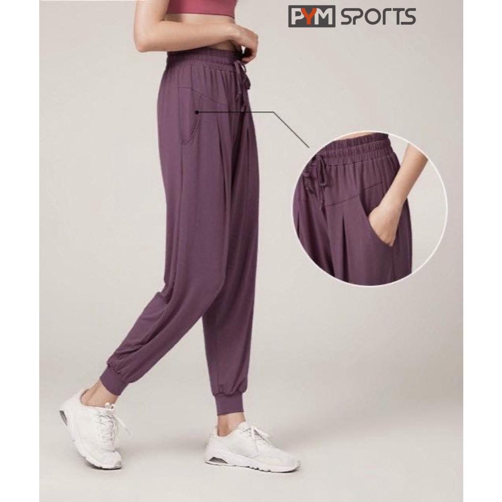 Quần Jogger tập gym, yoga nữ PYM SPORT - PYMJ004, cotton,cạp chun, chất liệu co giãn 4 chiều