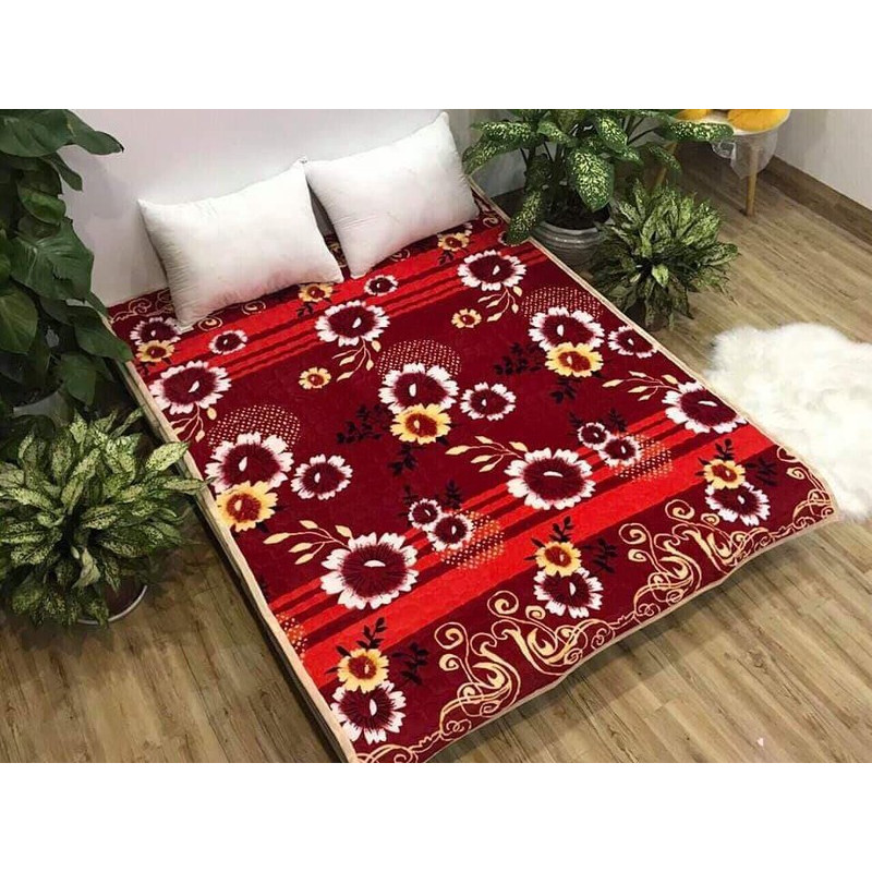 -THẢM NỈ  ĐA NĂNG NHUNG HOA TRẢI GIƯỜNG -GA TRẢI GIƯỜNG 2IN1-giao màu ngẫu nhiên