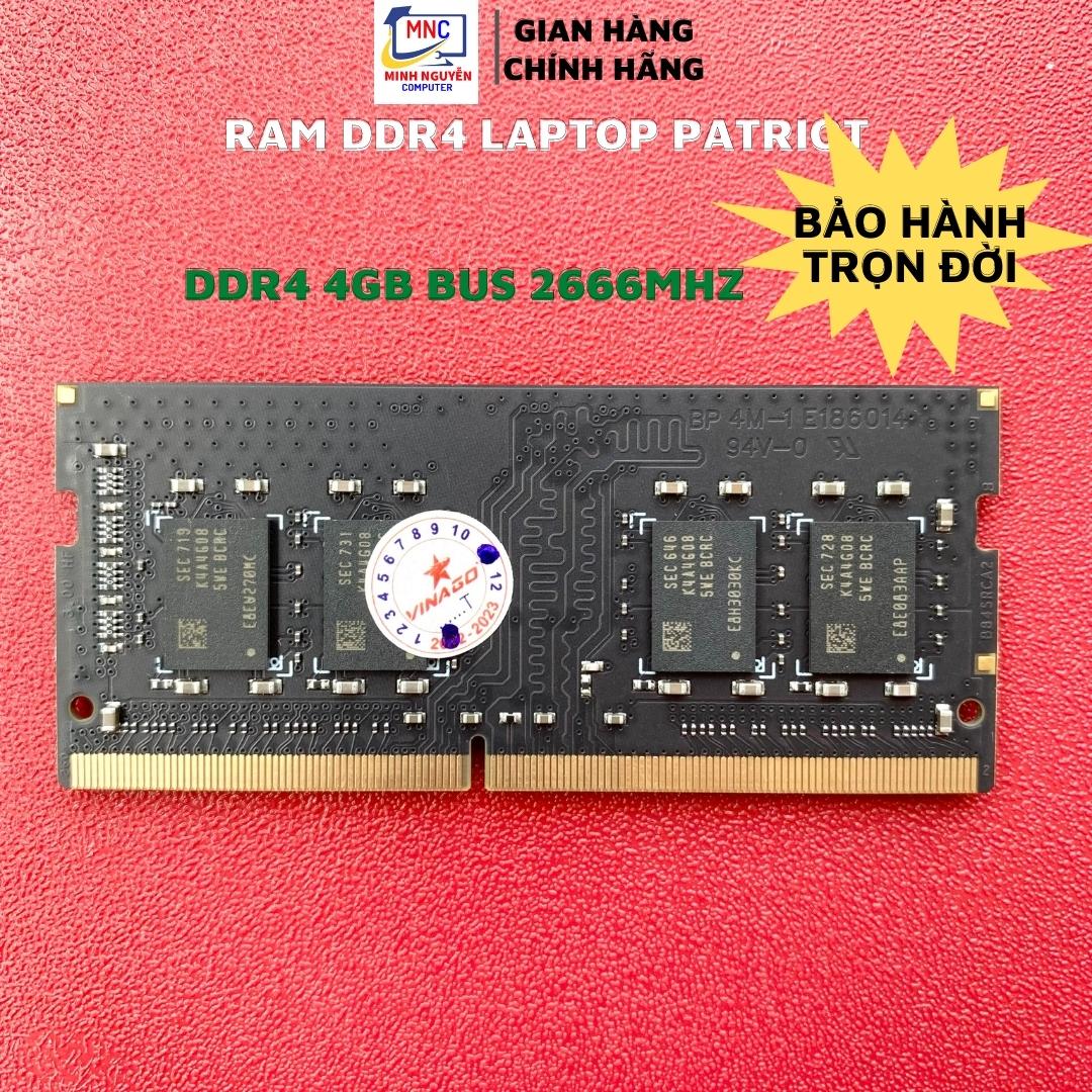 Ram DDR4 Laptop Patriot 8GB, 4GB Bus 2666 - Bảo Hành Trọn Đời - Hàng Chính Hãng