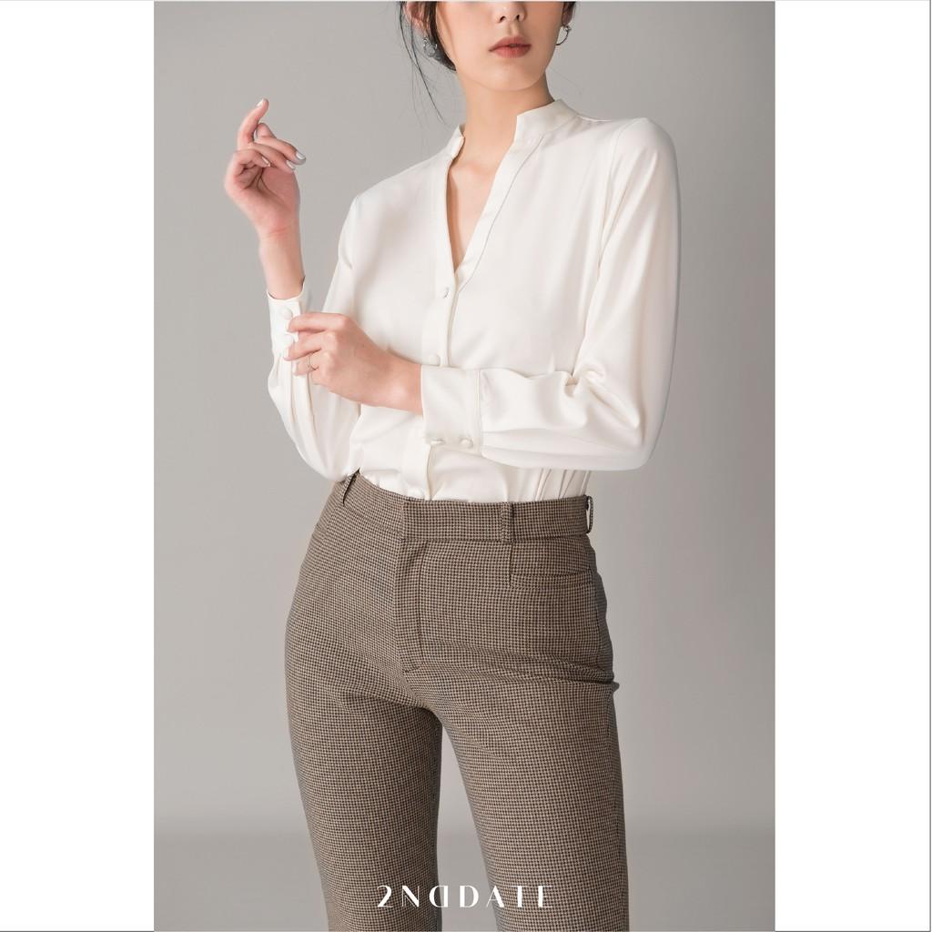 Quần Slim-fit nữ kẻ Houndstooth 2NDDATE TR009H
