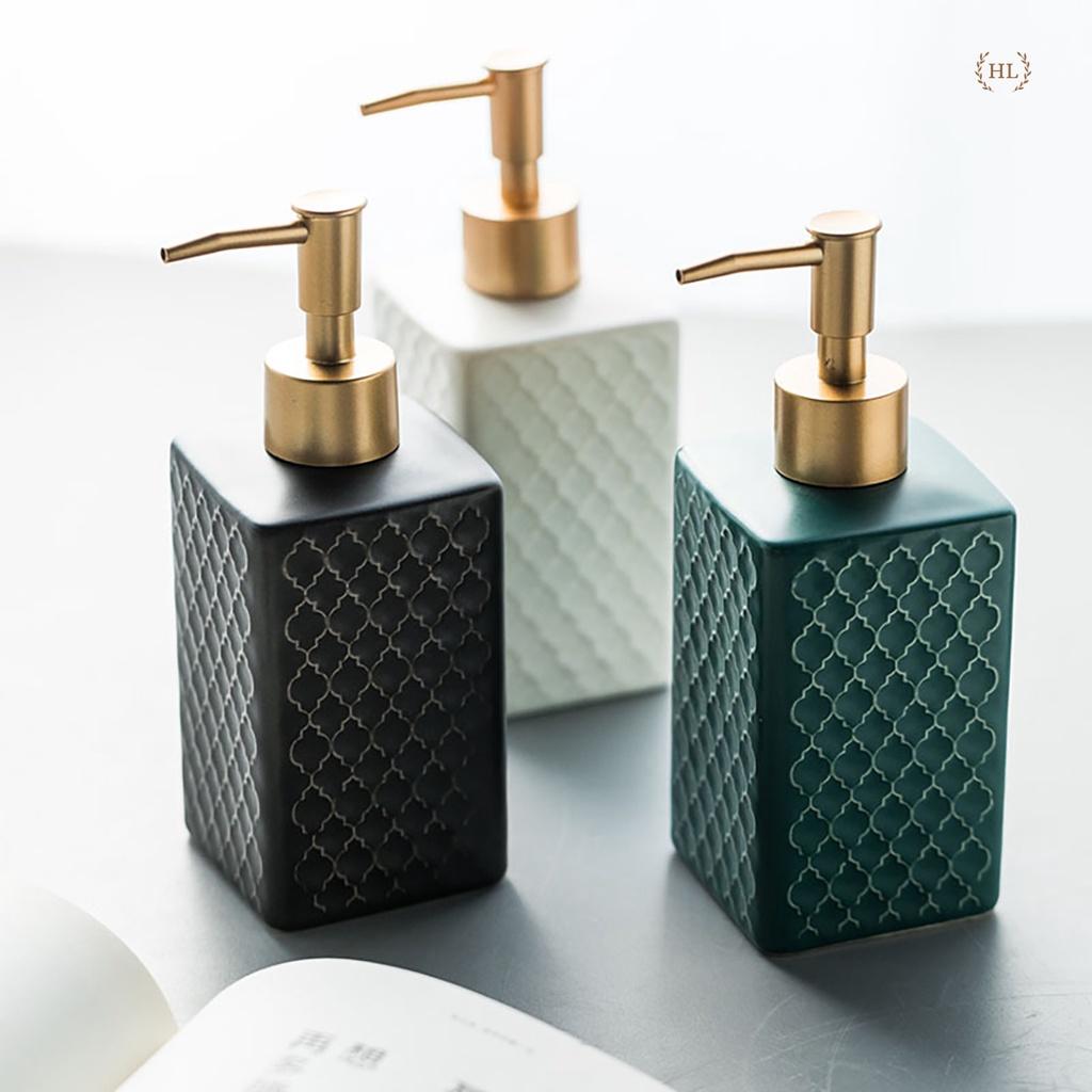 Chai sứ đựng nước rửa tay, sữa tắm, dầu gội, nước sát khuẩn cao cấp phong cách Indochine chất liệu sứ Bắc Âu