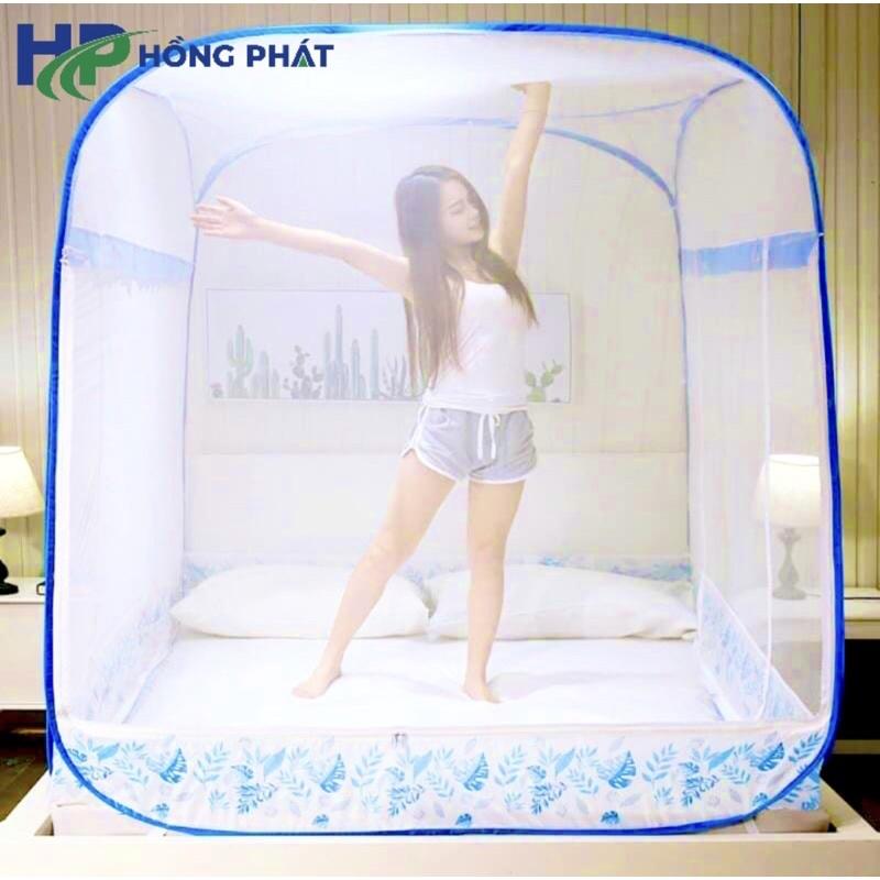 Màn chụp tự bung người lớn Hồng Phát - mùng tự bung đỉnh chóp cao cấp 1m2 1m4 1m6 1m8 2m2 gấp gọn thông minh