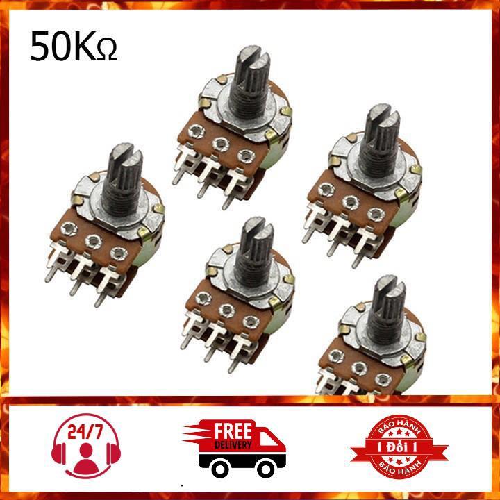 Bộ 5 biến trở Volum, triết áp Đôi 50K