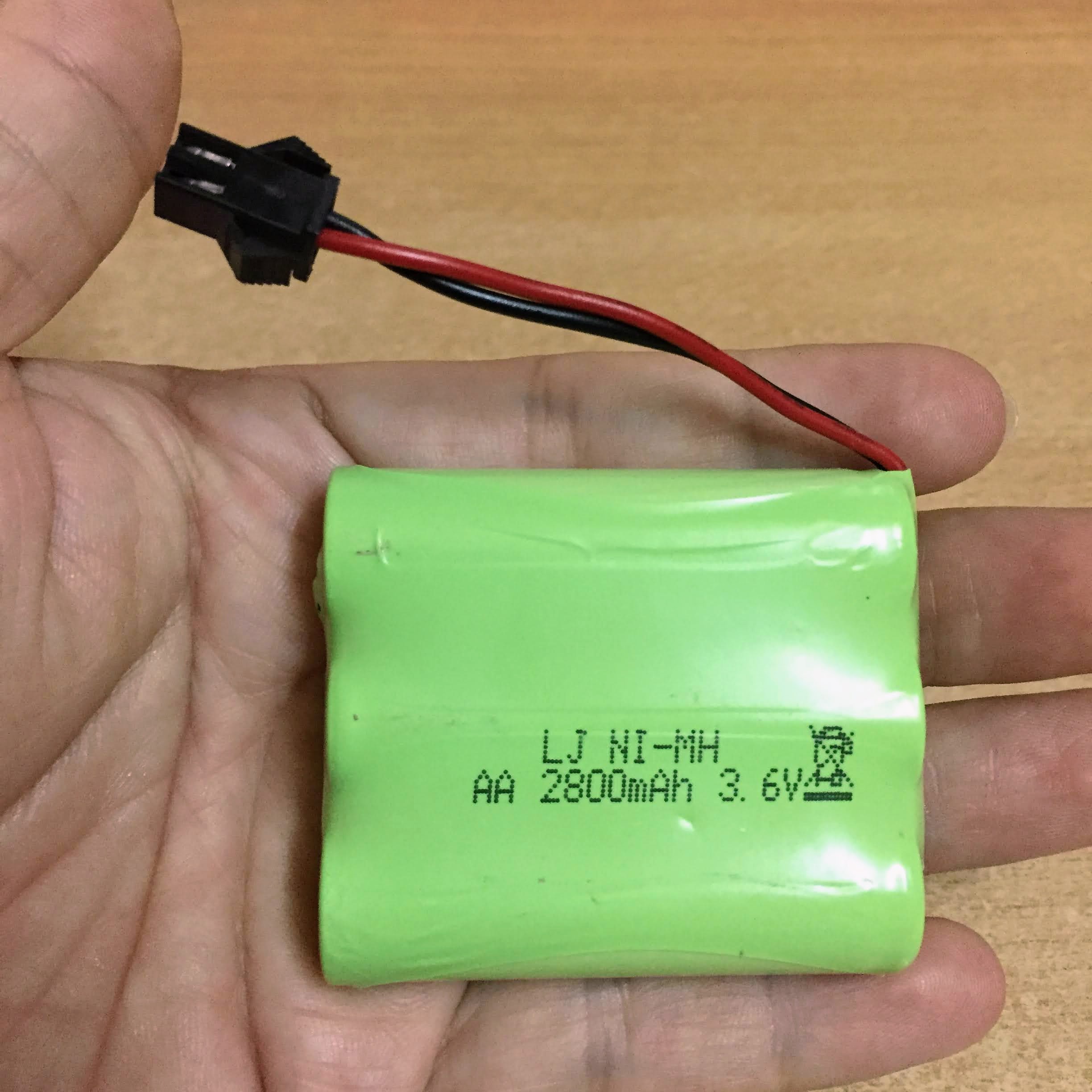 Pin ô tô 3.6V dung lượng cao 2800mAh chân cắm Jack SM càng cua đen