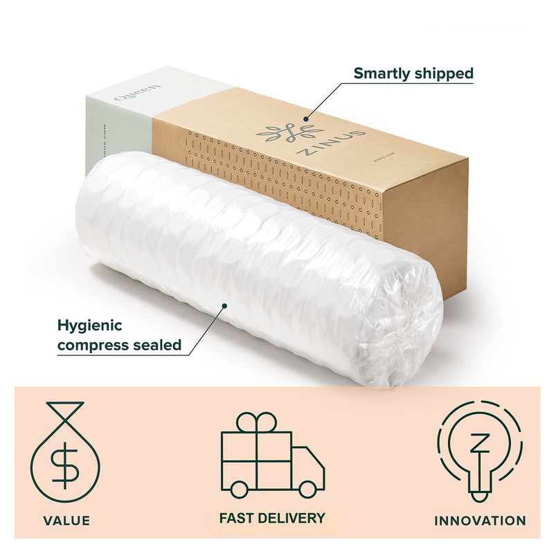 Nệm lò xo túi hút chân không cao cấp Zinus - Extra Firm Spring Mattress - 140x200x25cm