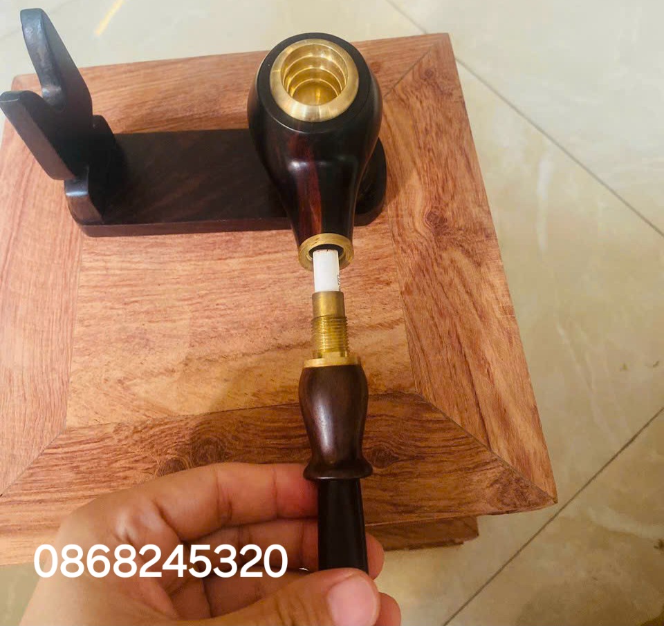 Tẩu hút thuốc đa năng bằng gỗ trắc đỏ đen