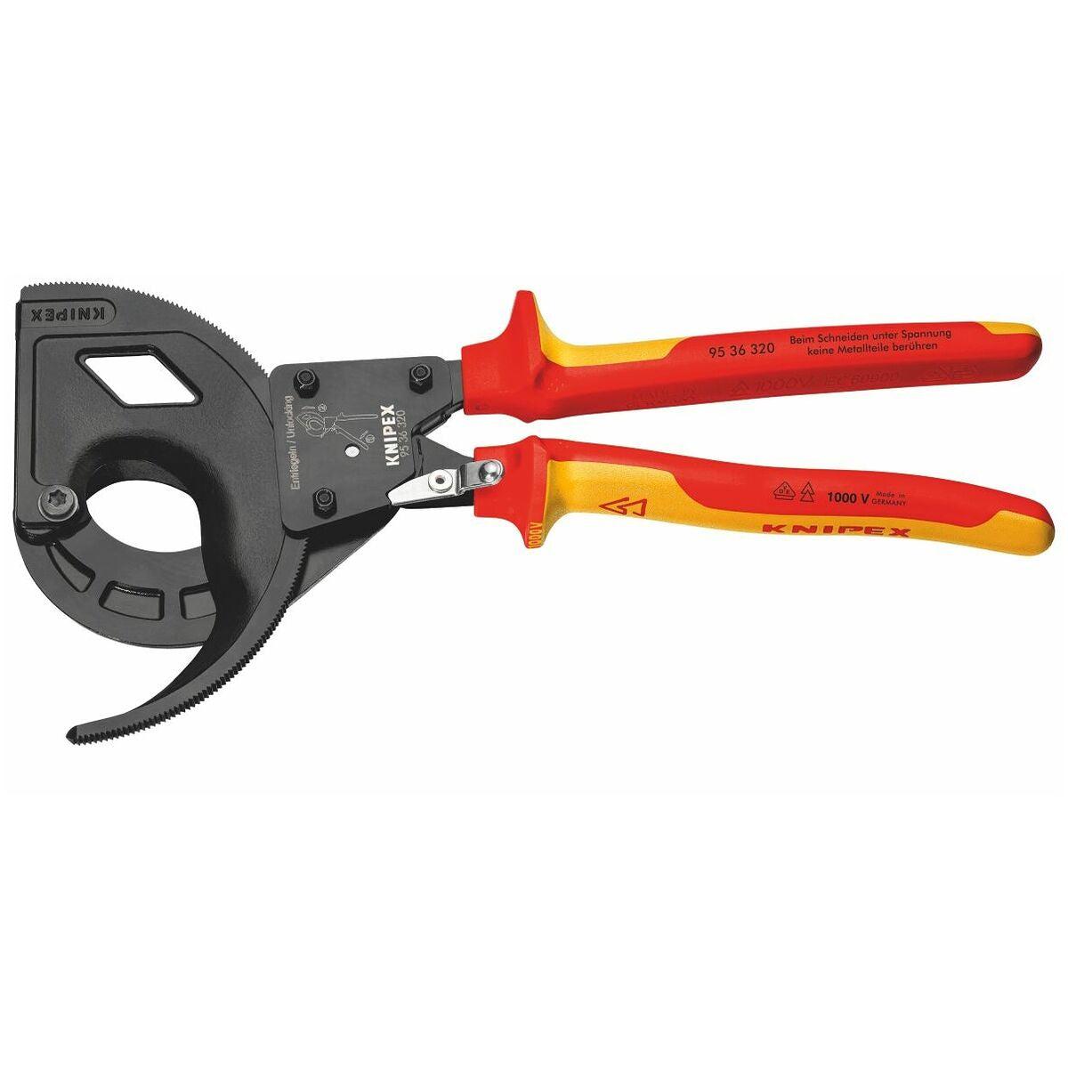 KỀM CẮT CÁP 52MM 95 36 280 CÁCH ĐIỆN 1000V KNIPEX | 95 36 280