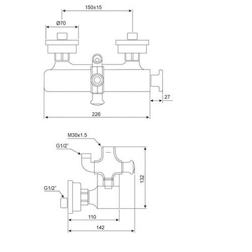 Vòi cho cây sen phun mưa (cục trộn nóng lạnh) American Standard Image WF-3672 (FFAS3672)