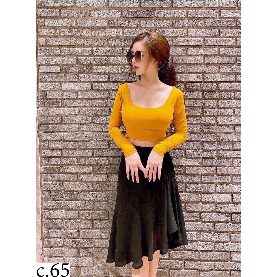 Set Chân Váy Nữ Áo cotton Vintage 2 lớp Siêu Xinh 1 màu