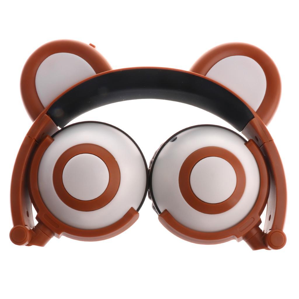 Kids Headphones LED Light Up Foldable Stereo Headset