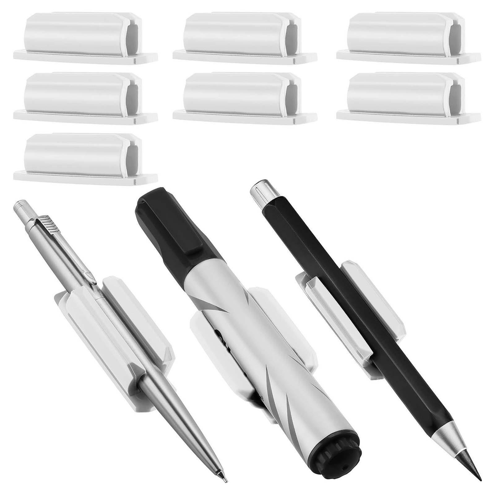 10x Sticky Silicone Pen Holder for Desk Marker Holder for Classroom and Teacher Pencil Clip for Clipboard Office for Car Desktop Accessories