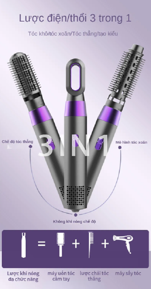 Máy Sấy Tóc 2 Chiều Tạo Kiểu Tóc POCKETOP 3in1