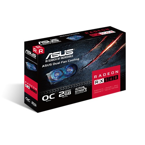 Card đồ họa VGA ASUS RX560-O2G / GDDR5 2GB 128-bit - Hàng Chính Hãng