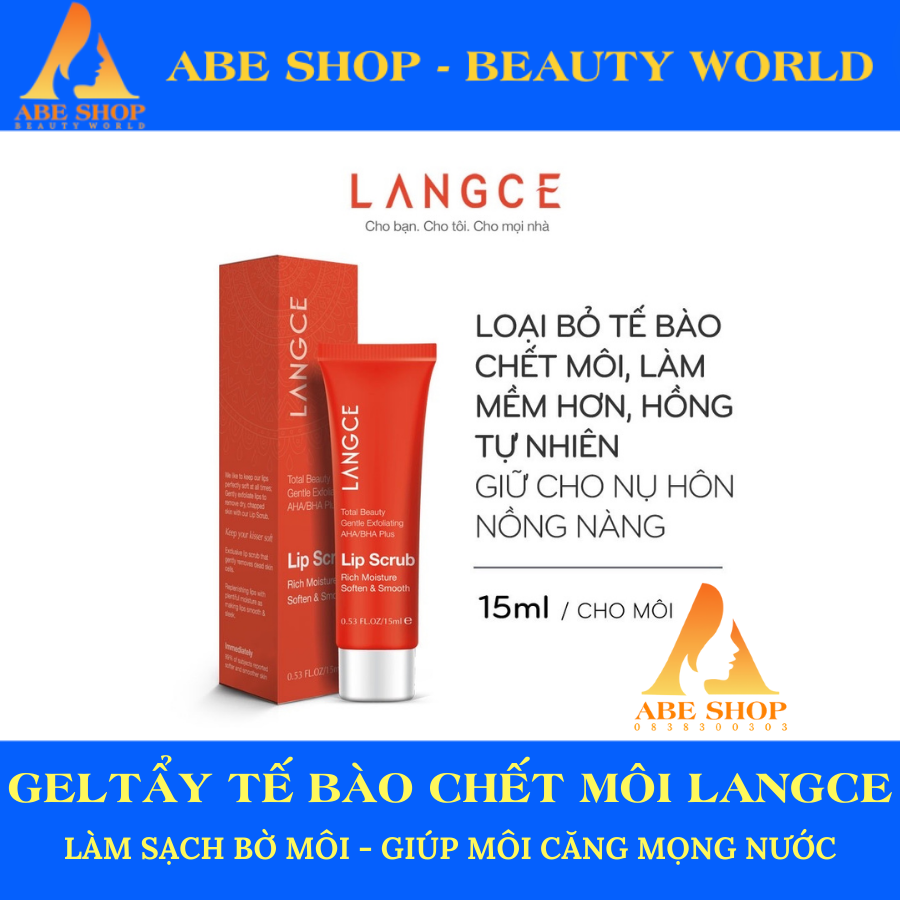 TẨY TẾ BÀO CHẾT DƯỠNG ẨM MỀM MỊN CHO MÔI 15ml LANGCE