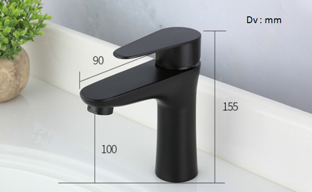 Vòi lavabo nóng lạnh màu đen Inox 304 MS3