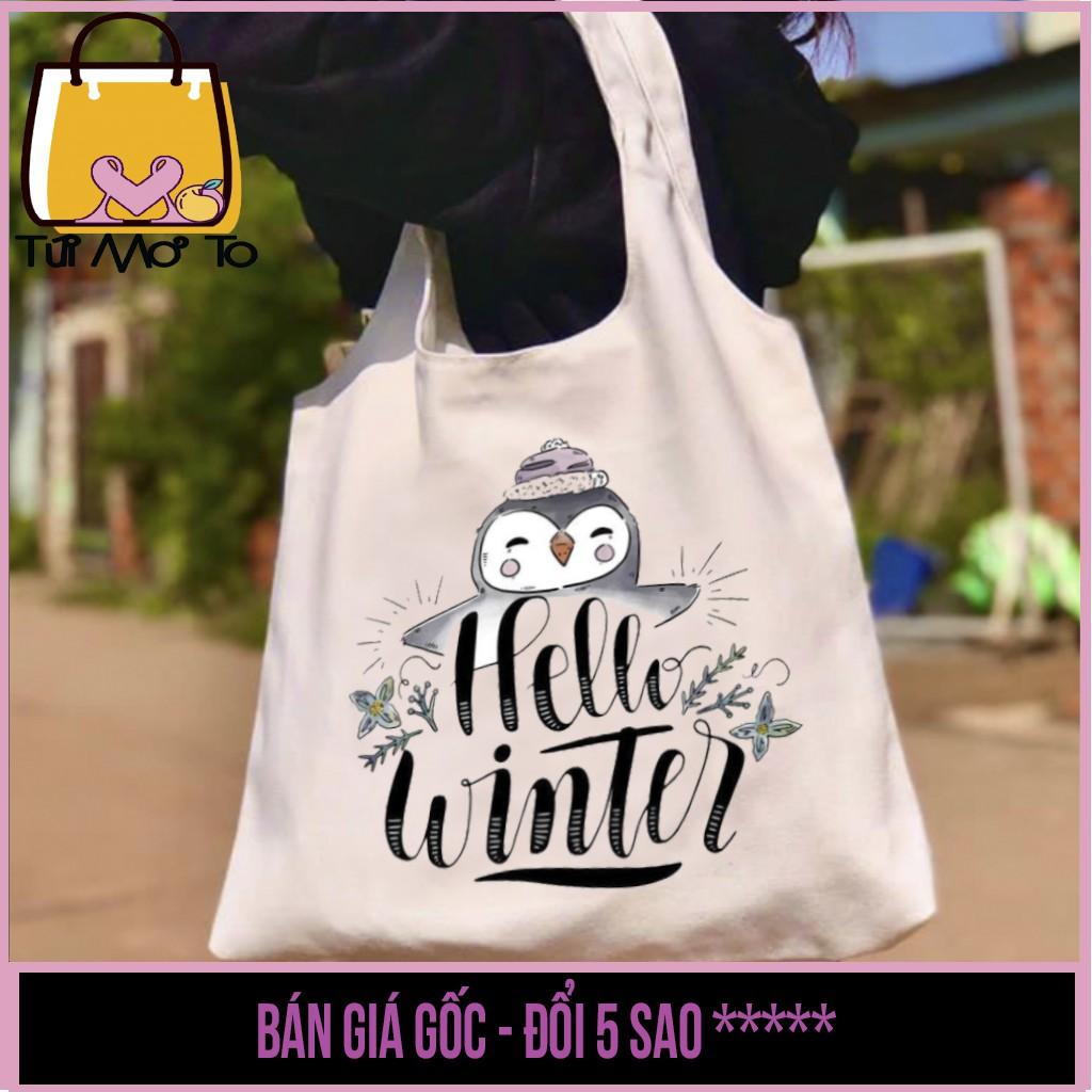 Túi tote BỐN MÙA túi vải túi canvas quai tròn có khóa kéo mùa XUÂN, HẠ, THU, ĐÔNG - Túi Mơ To store