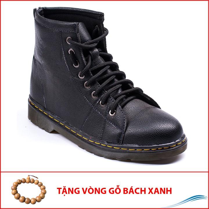Giày Boot Nam Cao Cổ Màu Đen Đế Khâu Cực Chắc Chắn Và Phong Cách - M89- Kèm Vòng Gỗ Bách XAnh