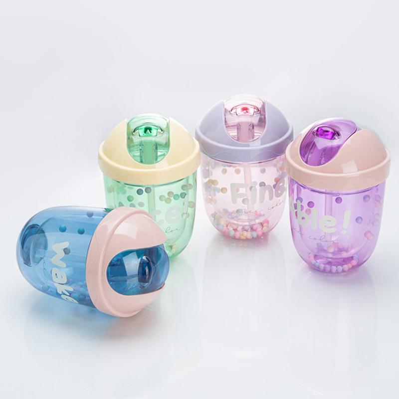 Họa Tiết Hoạt Hình Dễ Thương Ống Hút Nước Bằng Nhựa Di Động Ngoài Trời Trong Suốt Nước Uống Ống Hút Cúp Lượn Bao Da 2 Lớp Trưởng Thành Kid