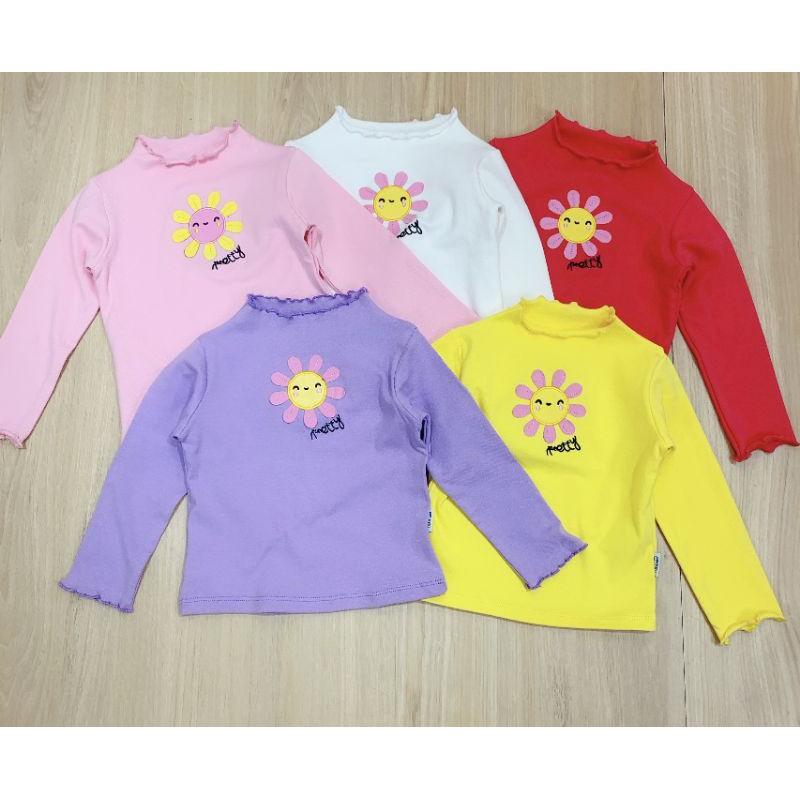 Áo cotton len cổ 3p bé gái