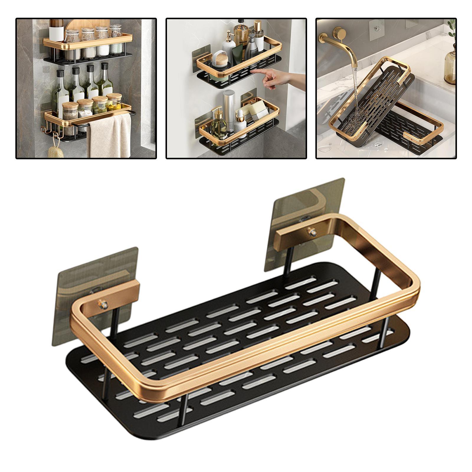 Shower Caddy Basket Punch-Free Rustproof Bathroom Shelf Shelves Storage Rack for Kitchen Hotel Restroom Bathroom Accessories Shower Shelf