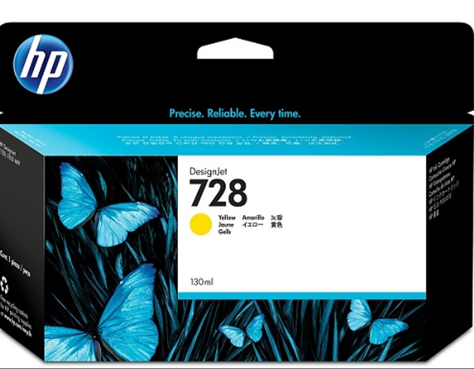 Mực in HP 728 130ml Yellow Ink Cartridge (F9J65A) - Hàng Chính Hãng