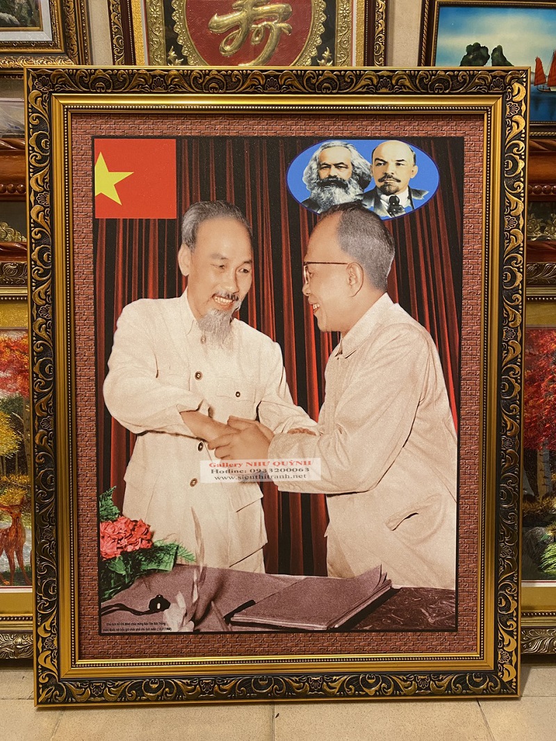 Tranh in Bác Hồ Bác Tôn - IN082 ( 71x91cm)