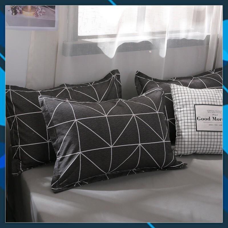 - Bộ chăn ga gối Cotton poly bedding, vỏ chăn mền, drap ga giường và 2 vỏ gối - Pl Kẻ bàn cờ