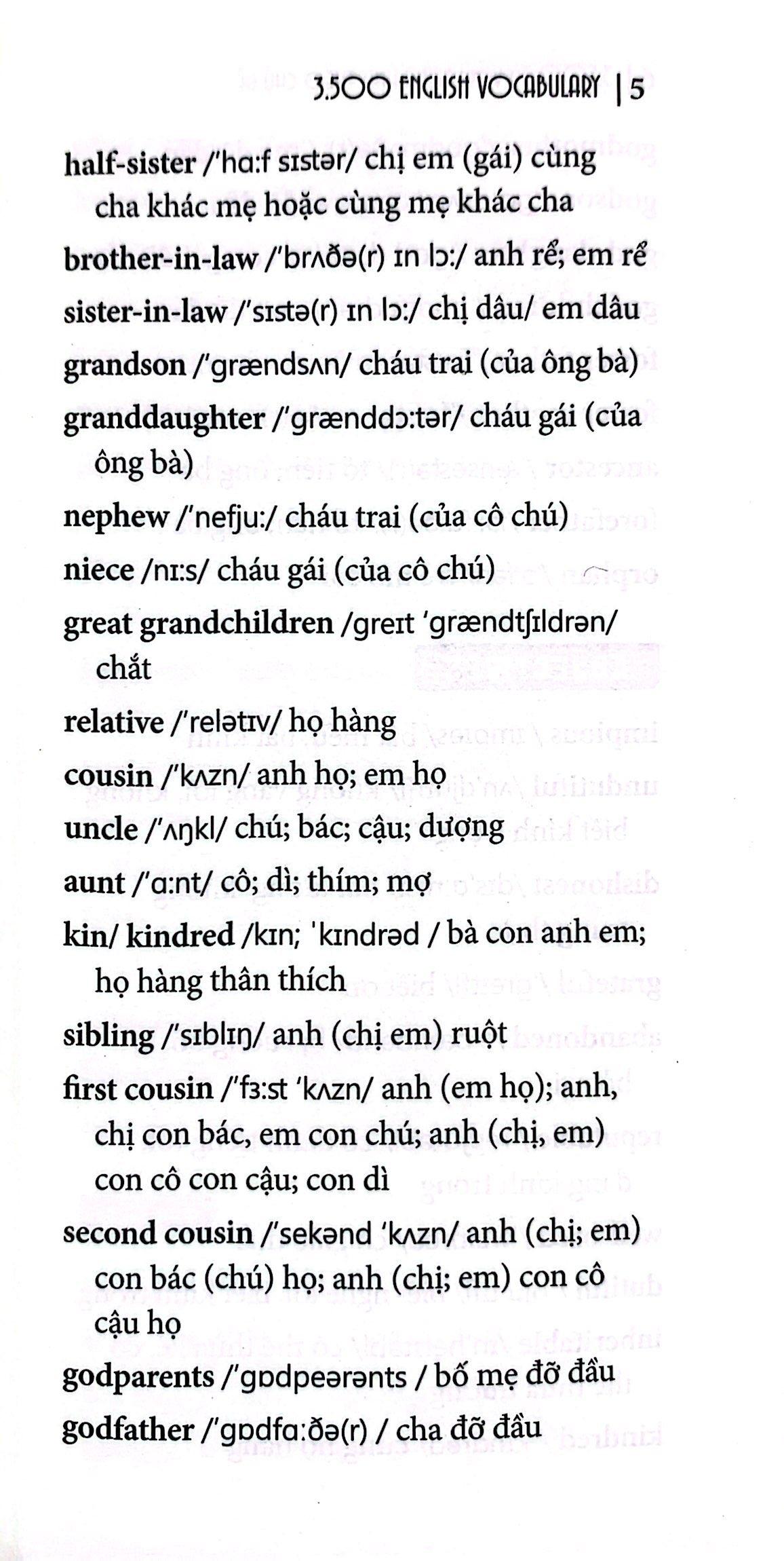 3500 Từ Vựng Tiếng Anh Theo Chủ Đề