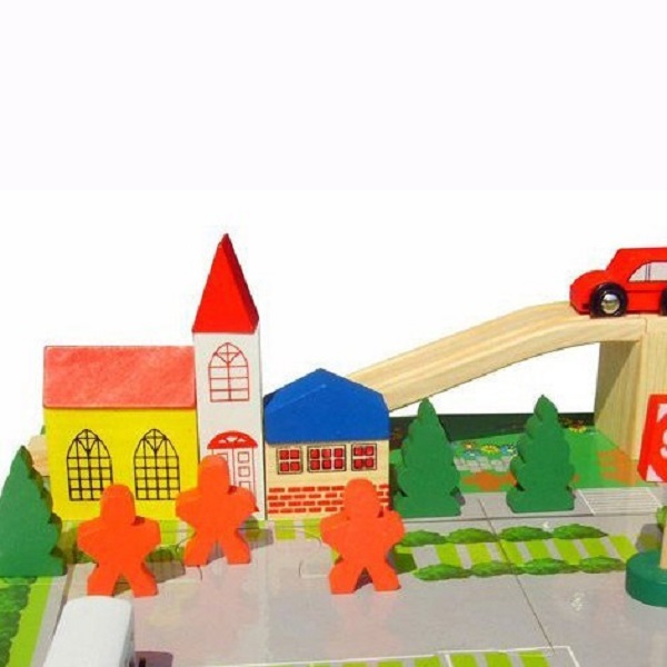Bộ đồ chơi lắp ghép giao thông thành phố bằng gỗ