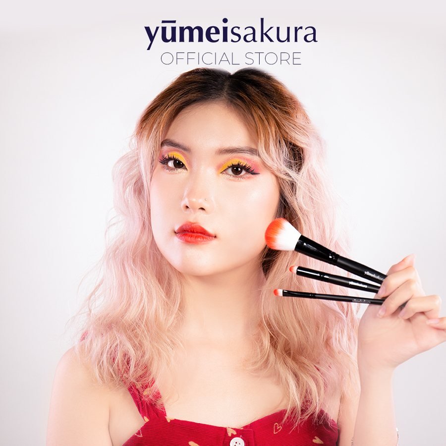 Bộ 3 cọ trang điểm độc quyền Yumeisakura mềm mại tiện dụng - Yumeisakura makeup brush set (3pcs)