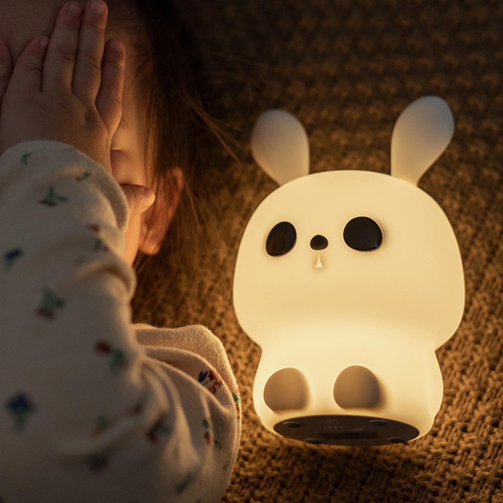 Night Light Kids Silicone Bunny Battery Powered Room Decor with Timer LED