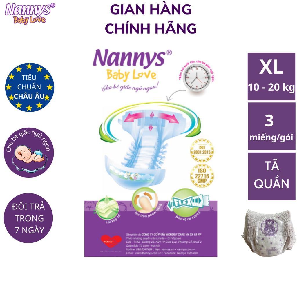 Miếng dùng thử tã/ bỉm DÁN Nannys Maxi Plus XL3 (Cho bé 10 - 20kg)