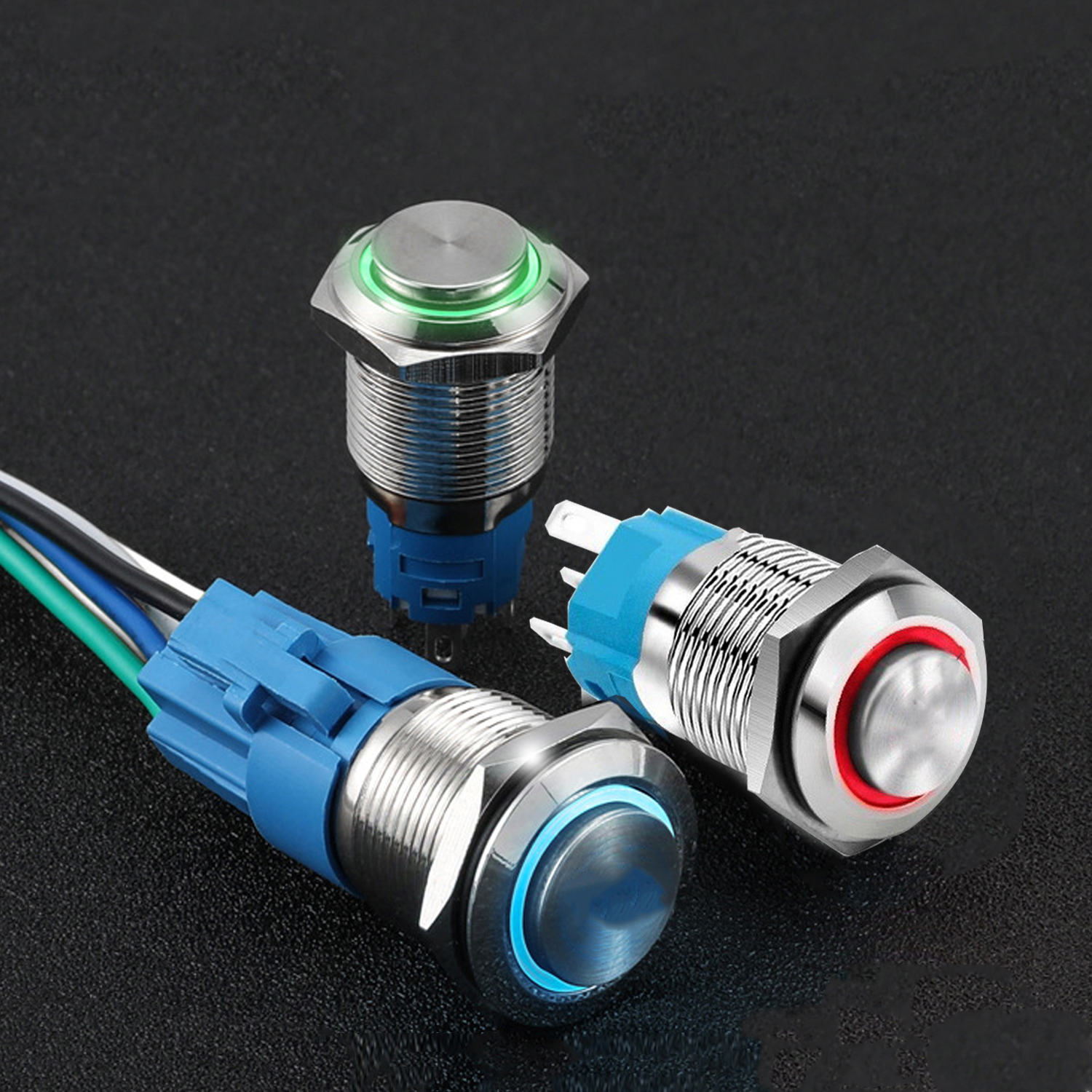 Nút nhấn công tắc tự khóa 12mm Vỏ INOX chống thấm nước