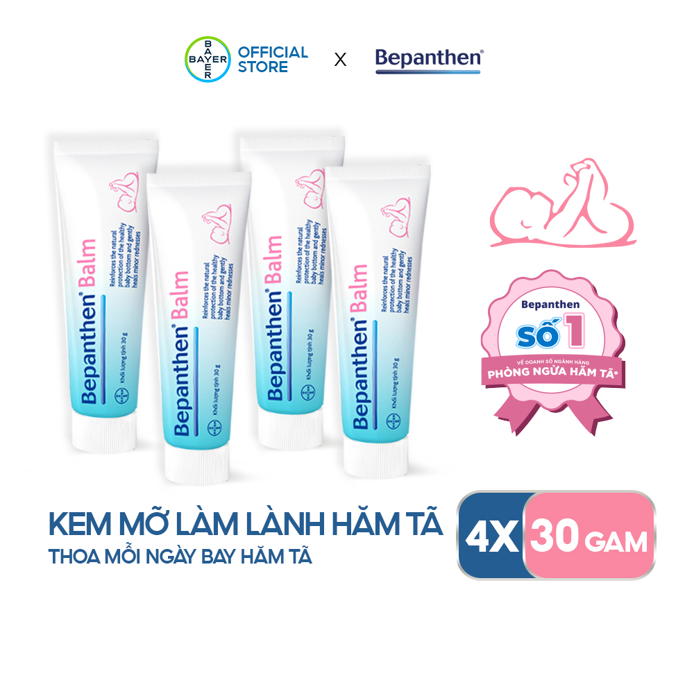 Combo 4 Kem Chống Hăm BEPANTHEN Balm Dạng Kem Mỡ Tuýp 30G x4